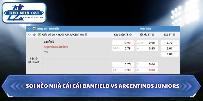 Tổng hợp soi kèo nhà cái Banfield vs Argentinos Juniors